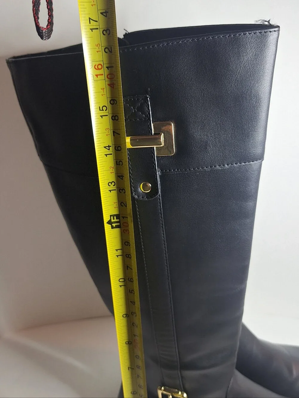 Karen Scott Faux Leather Black Tall Riding Boots Buckle Accent Wmns Size 8.5w WC